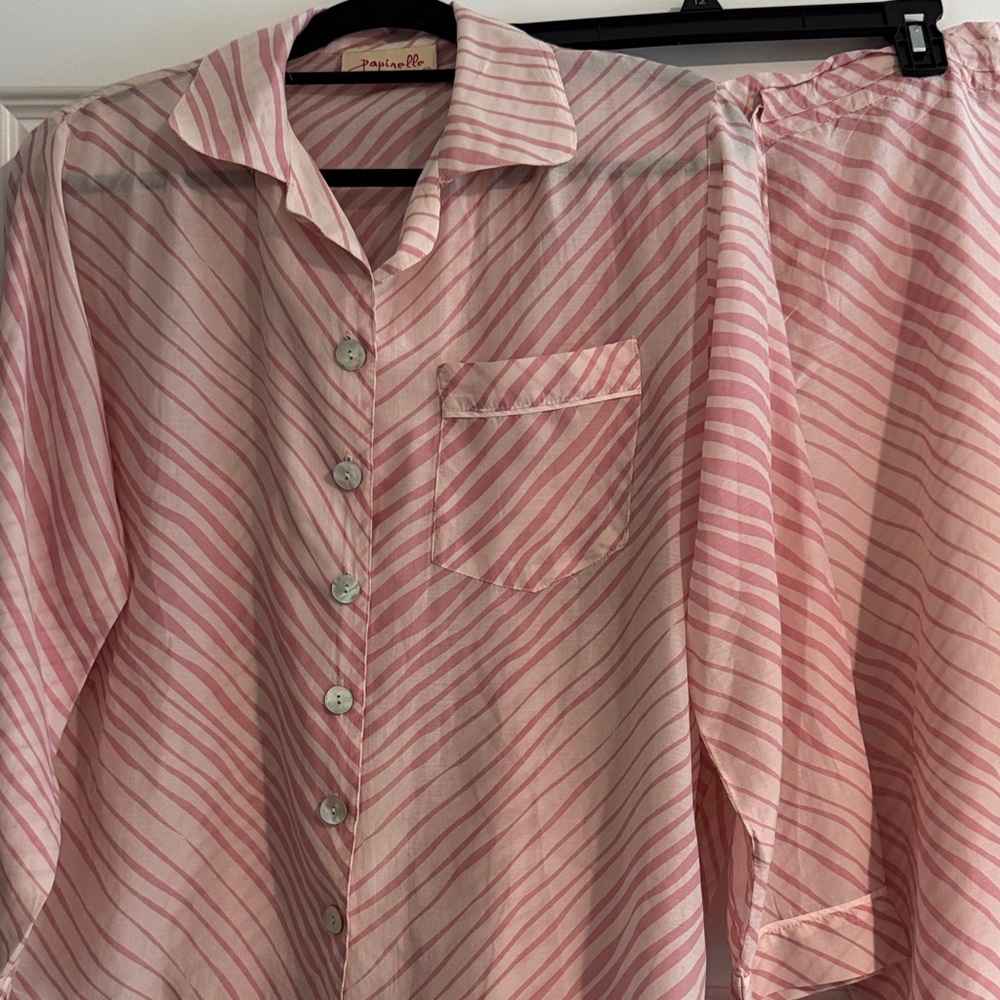 Papinelle Zara Pink Striped Women's Pajama Set